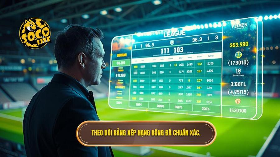 1. Theo dõi bảng xếp hạng bóng đá chuẩn xác.
