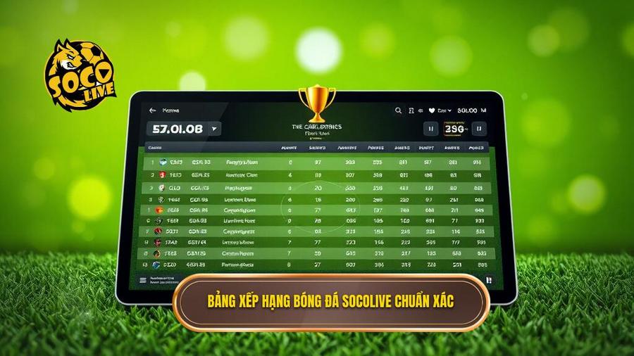 2. Bảng xếp hạng bóng đá Socolive chuẩn xác
